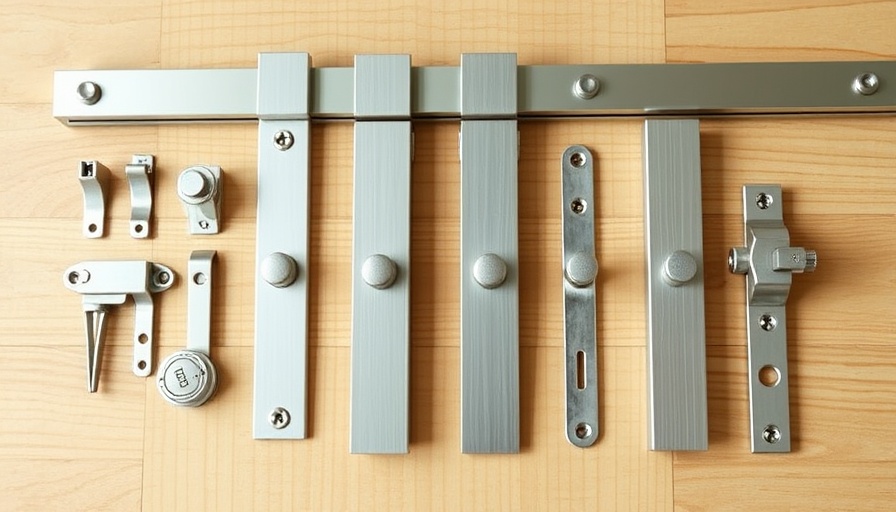 Choosing the Right Sliding Folding Pocket Door Hardware set displayed on wood.