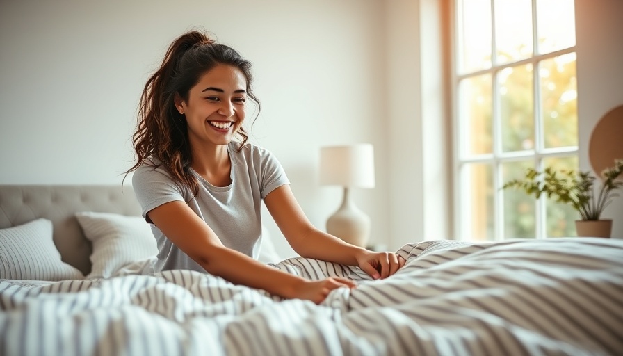 Zlumber Lock Sheet Holders in a bright bedroom, woman making bed.