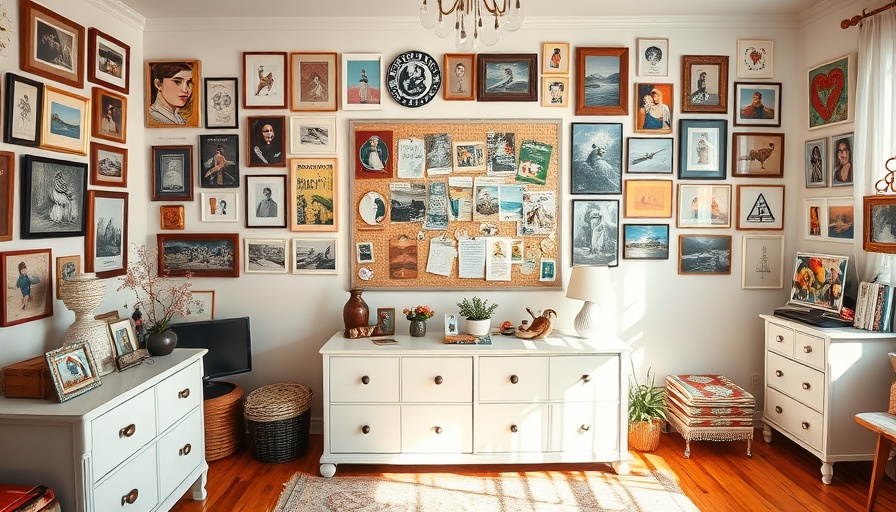 Eclectic DIY gallery wall in a cozy room with art and decor.