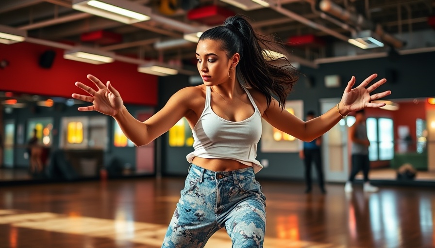 Kisha Vaughan performing hip-hop dance in Seattle studio.