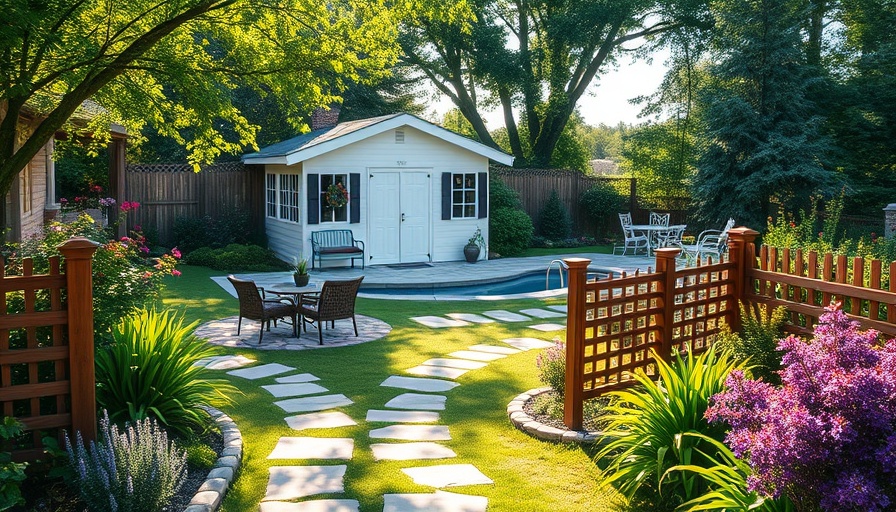 Landscaping project transformation with lush garden and pool.