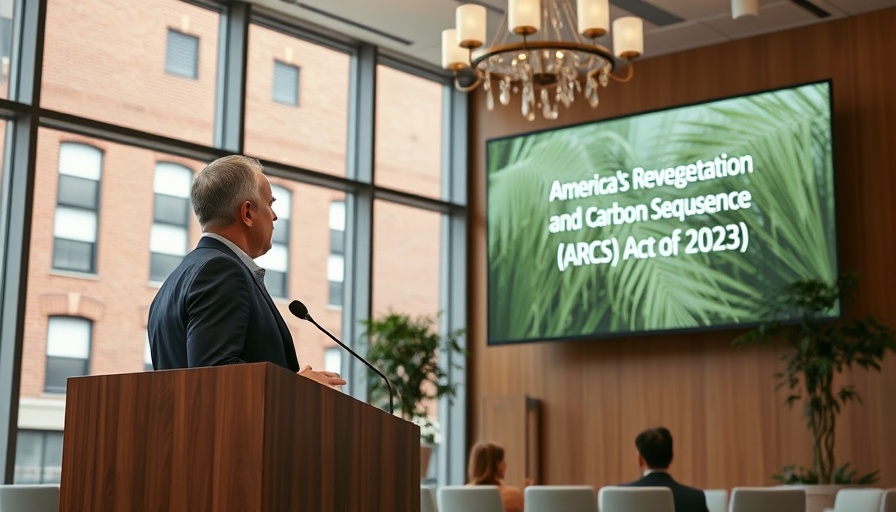 Man presenting clean energy policy in bright conference room.
