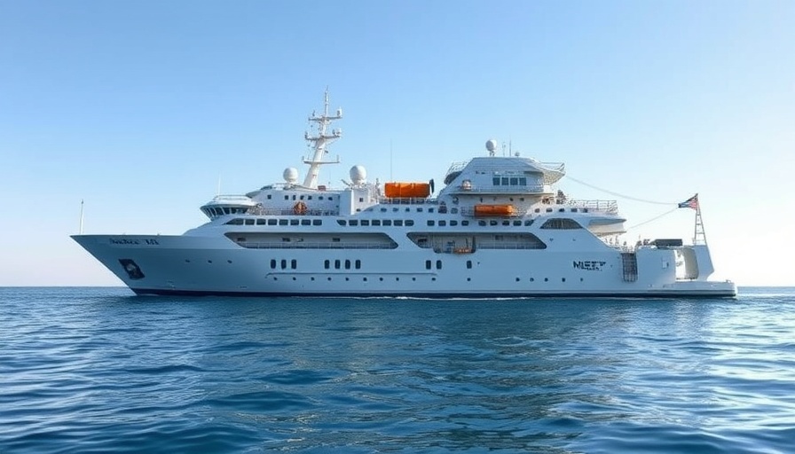 Large ocean research vessel for open source data on ocean mapping.