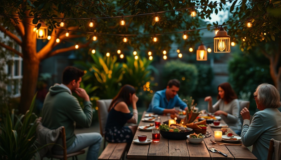 Lighting solutions for outdoor gatherings with string lights in garden.