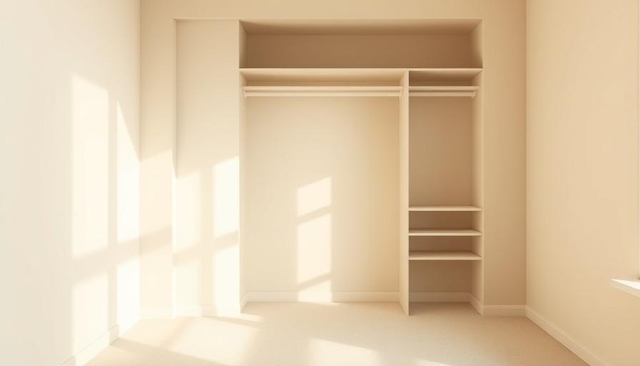 Empty closet interior before Closet to Office Transformation.