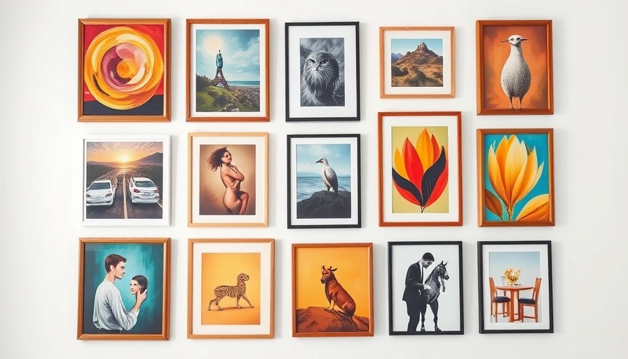 Eclectic gallery wall with picture frames for home decor