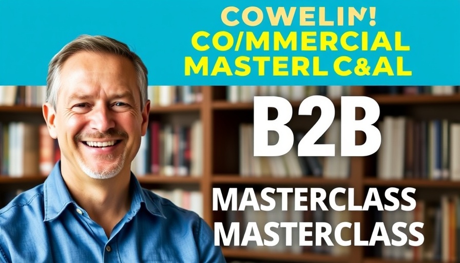 TruWinds masterclass on commercial sales promotional graphic, smiling man.