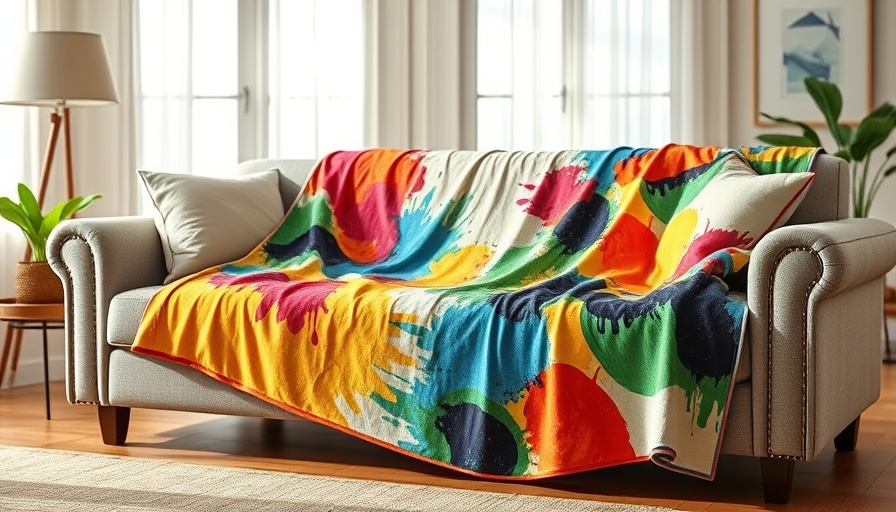 Vibrant Healing Art for Homes throw on sofa in cozy room.