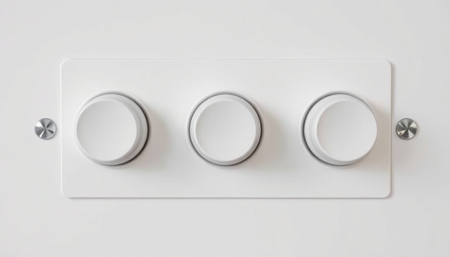 White triple dimmer switch panel installed on wall.