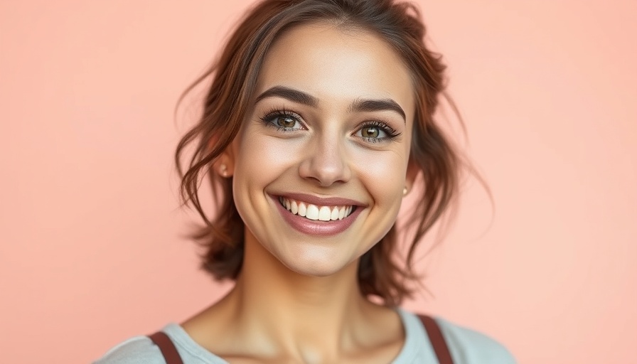 Portrait of a smiling woman with a pastel background.