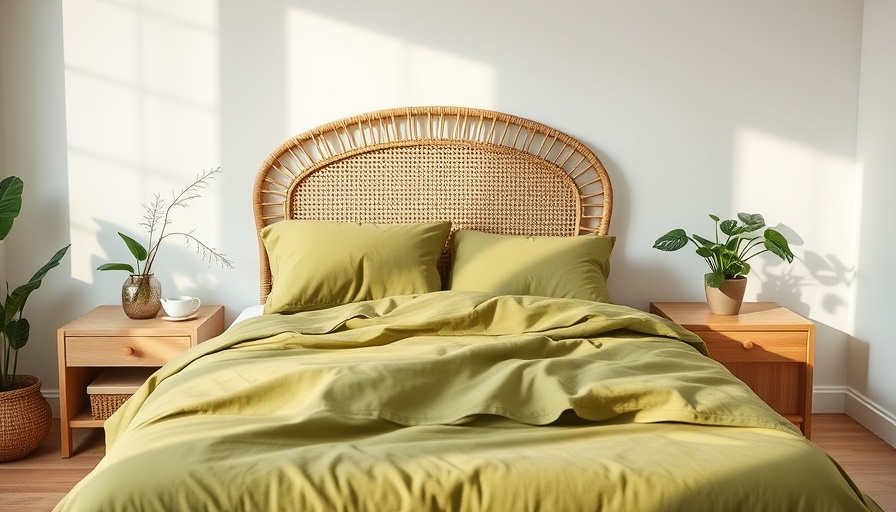 Contemporary bedroom with affordable modern furniture in soothing green hues.
