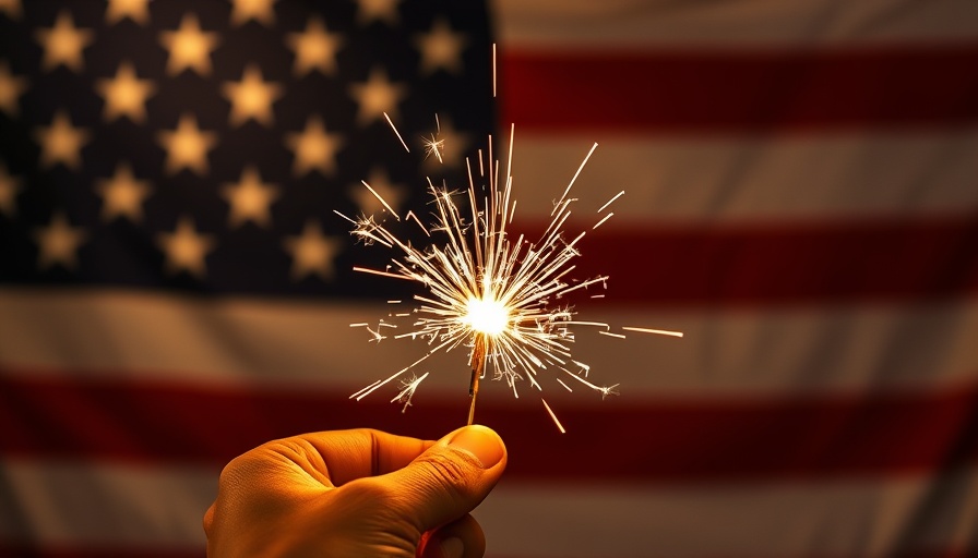 Sparkler celebration for Fourth of July Business Engagement.