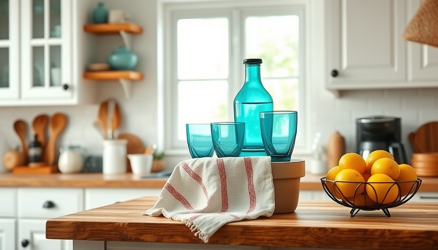 DIY summer decor using kitchen towels in a charming kitchen setting.