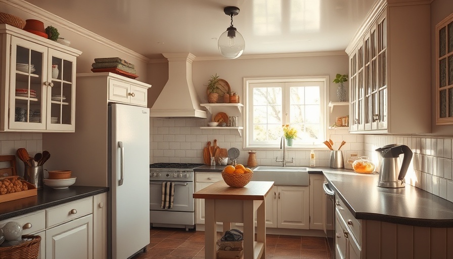 Cozy kitchen before cabinet makeover, vintage style, bright light
