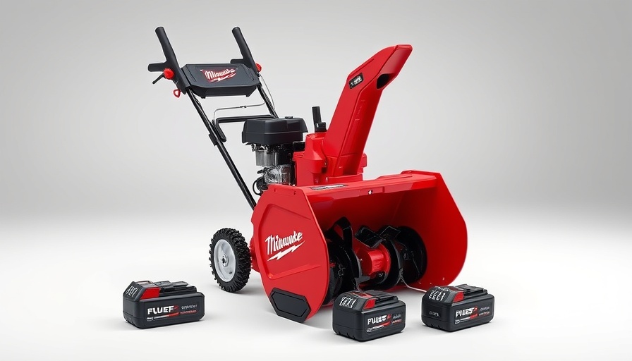 Milwaukee M18 FUEL snow blower with batteries and charger.