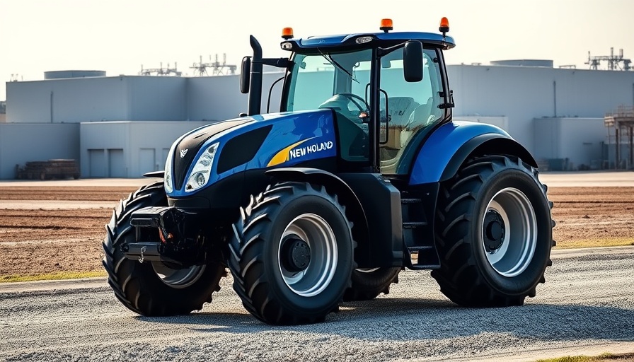 New Holland T6.180 Methane Tractor on gravel road