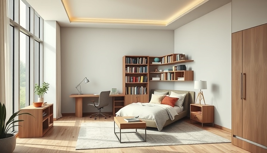 Elegant bedroom corner with bookshelf and desk, best spot to hang art in your bedroom.