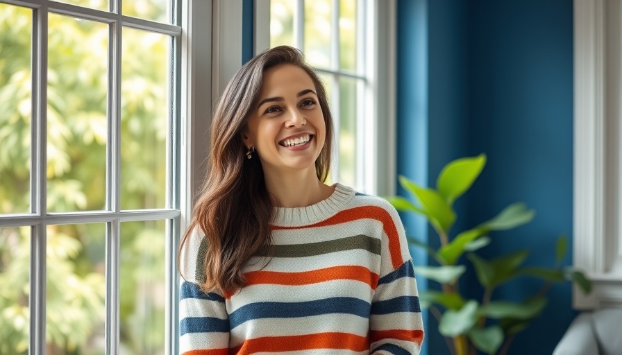 Cheerful woman wearing trendy striped sweater indoors, Nordstrom Anniversary Sale Picks