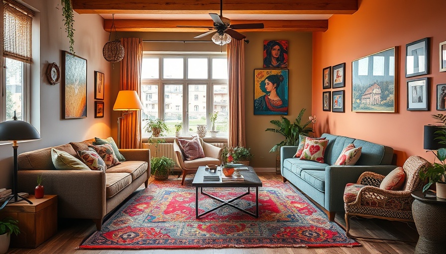 Vibrant living room showing how to hide cord clutter with faux books.