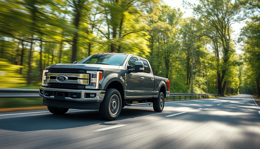 2026 Ford F-Series Super Duty driving on a sunlit highway