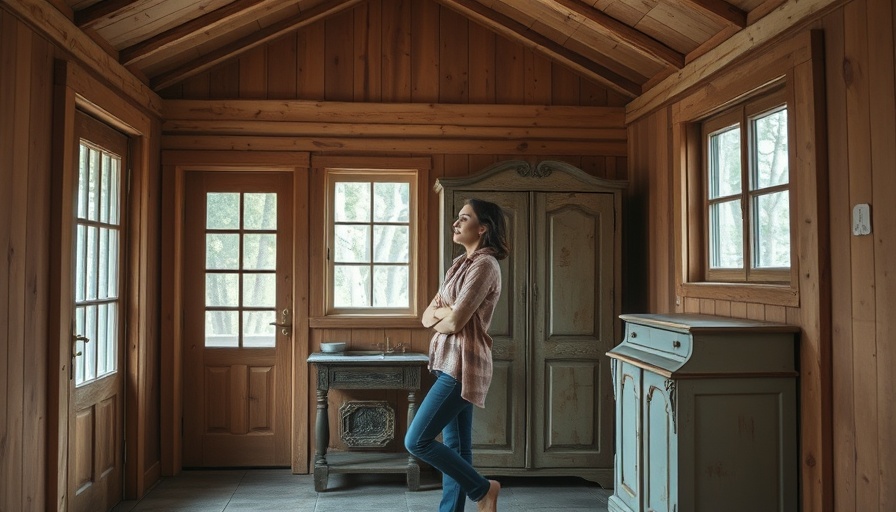 Rustic guest cottage interior awaiting renovation
