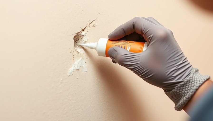 Applying wall filler for summer DIY home projects.