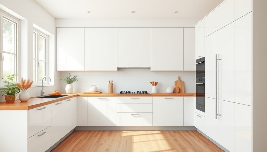 Bright modern kitchen with white cabinetry embracing the bold kitchen colors trend 2025.