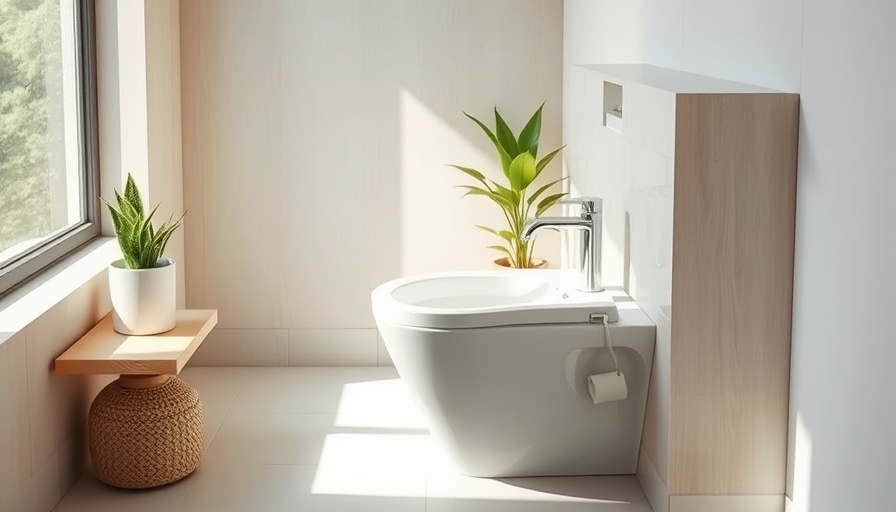 Modern white bidet in a minimalist bathroom for a bidet bathroom upgrade.