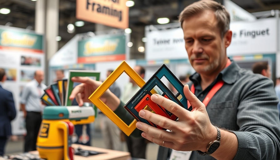 Innovative framers square demo at home service trade show booth.