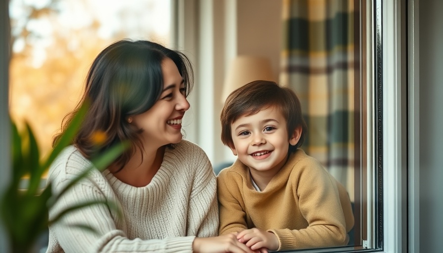 Mother and child enjoying tranquility through laminated double glazing benefits.