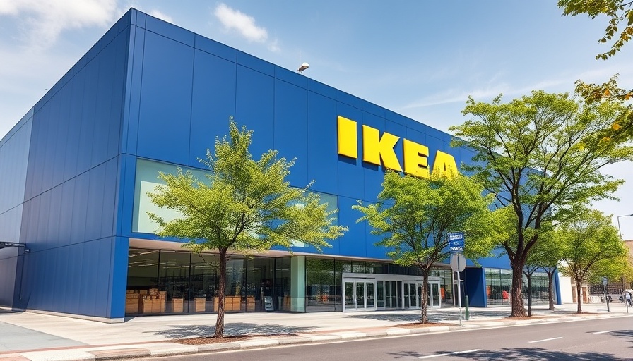 IKEA store exterior showcasing modern architecture and branding.