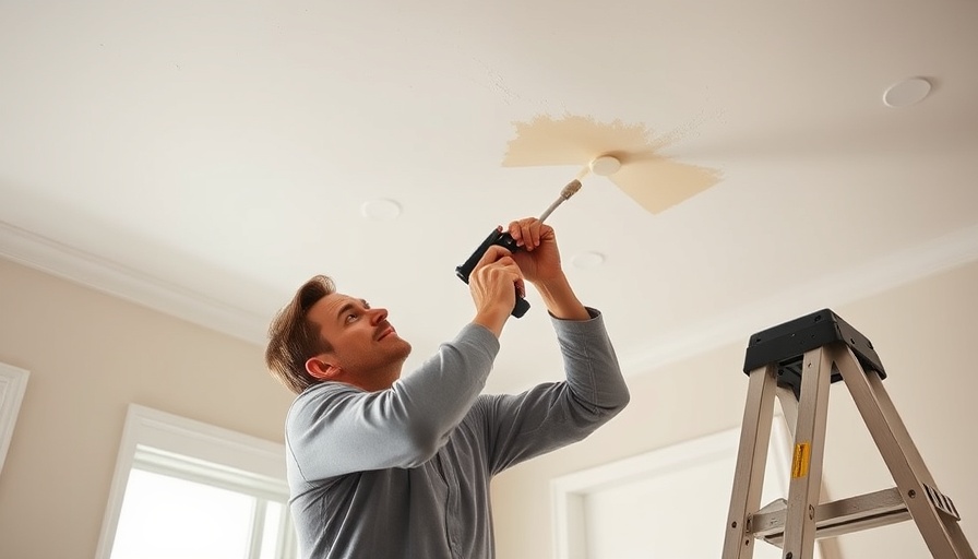 Professional painter performing precise ceiling cut-ins indoors.