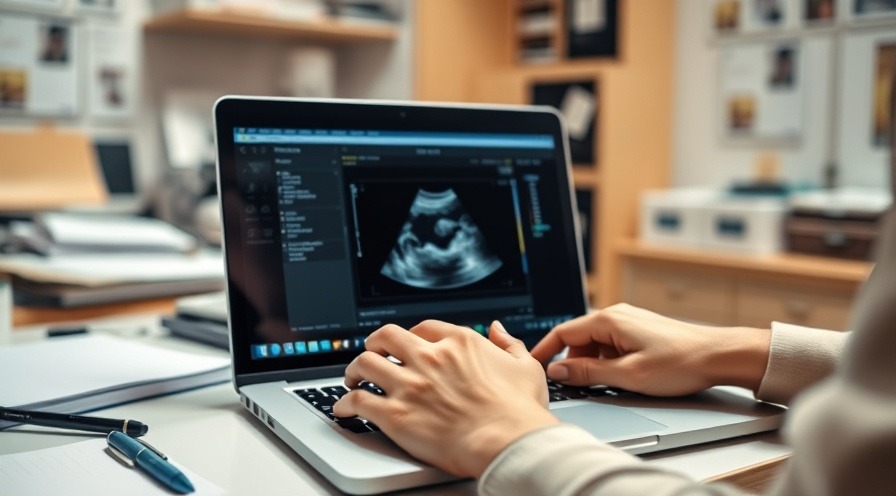 Ultrasound report on a laptop