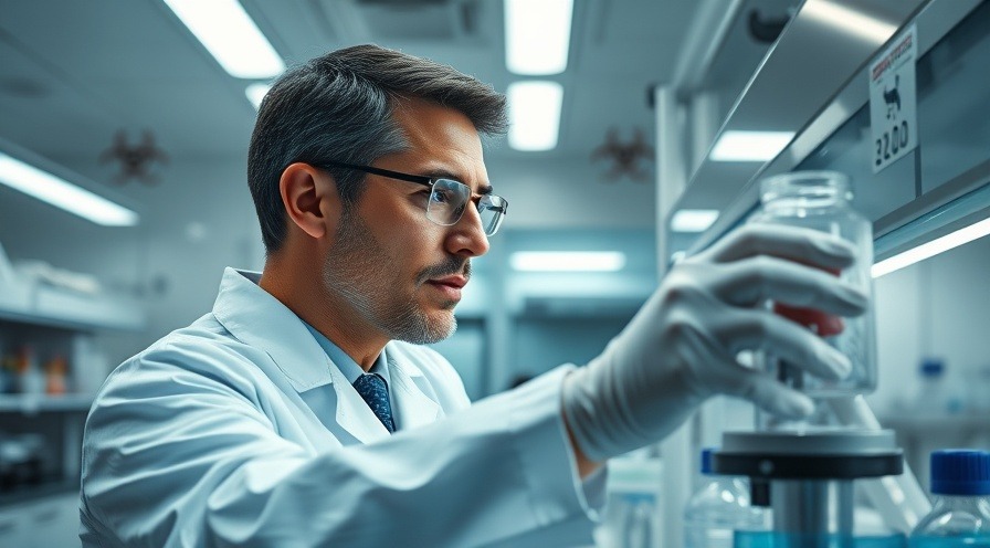 Dedicated scientist in a modern lab researching pancreatic cancer treatments.
