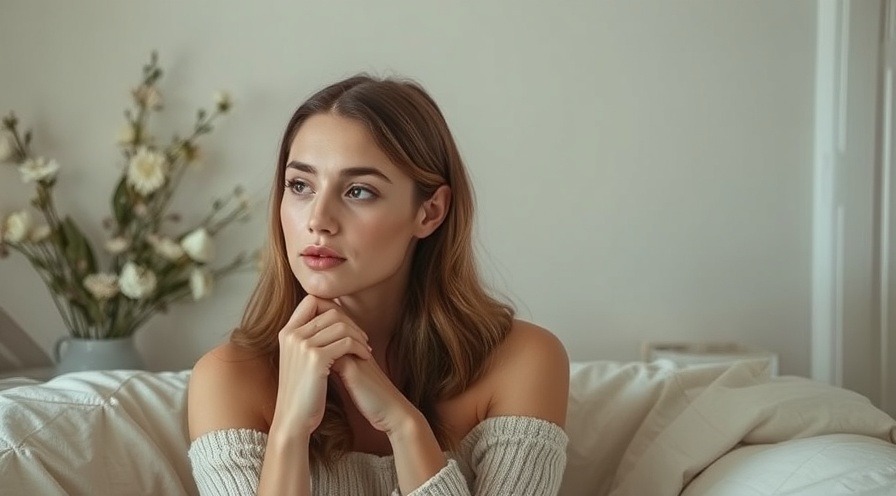 Reassurance after miscarriage, featuring a contemplative woman in a soothing pastel setting.