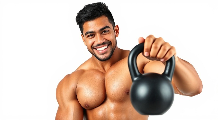 Muscular athlete engaging in kettlebell training, showcasing dynamic fitness and stamina.