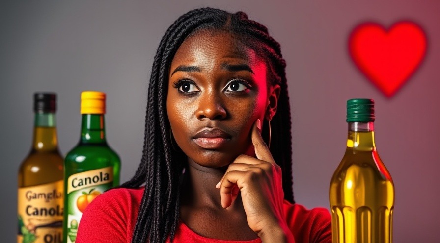 Concerned woman with braids reflecting on heart health and cooking oil risks.