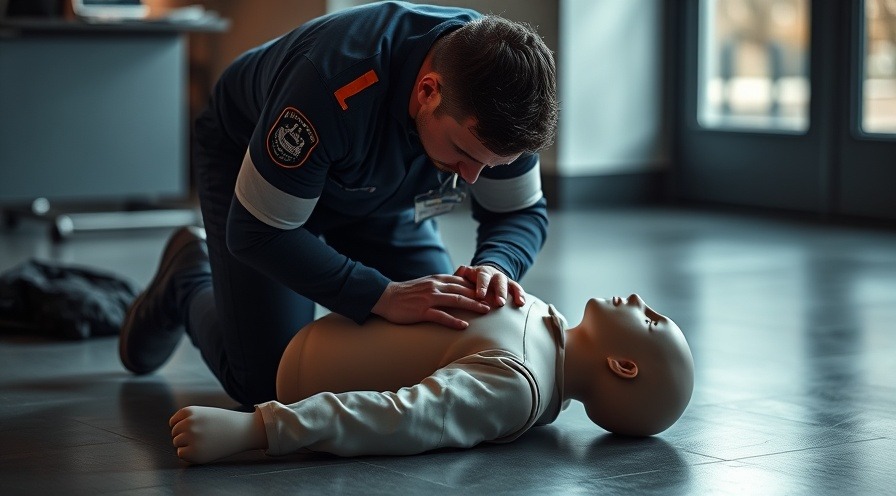 A healthcare worker performing bystander CPR on a mannequin, highlighting emergency response techniques.
