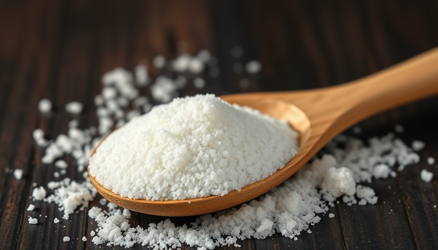 Healthy Sweetener Allulose in wooden spoon, close-up.