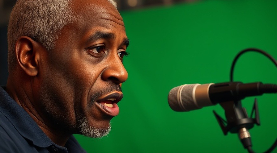 Middle-aged man discusses health benefits of red meat in studio.