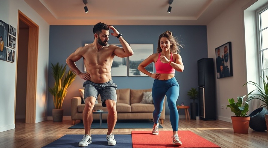 Dynamic scene of short exercise routines at home for effective fat burning.