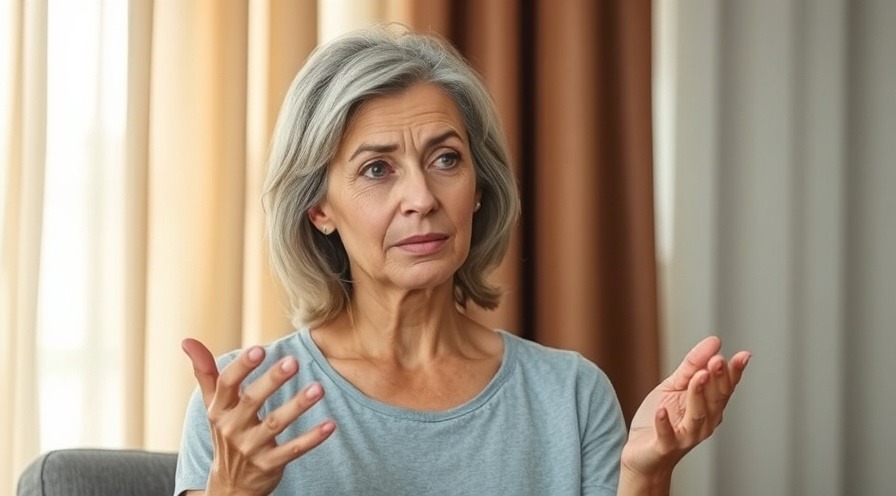 Concerned woman sharing the advantages of holistic medicine indoors with soft lighting.