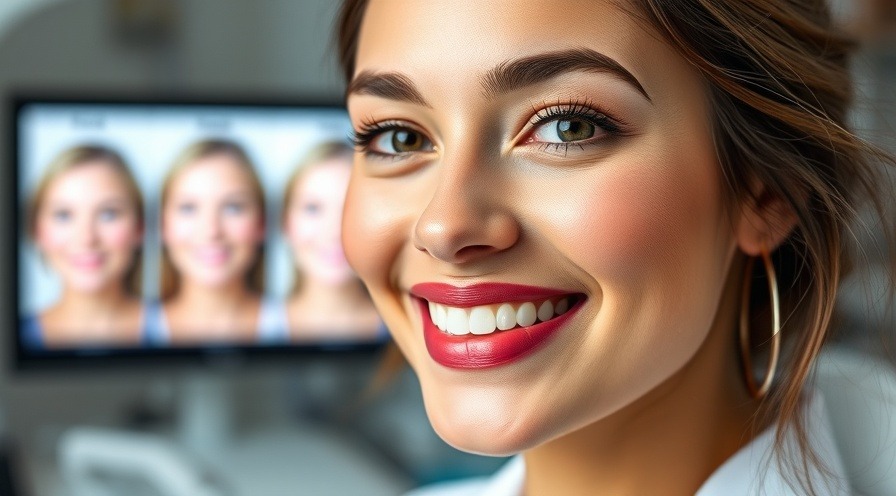 dentist in a clinical setting, showcasing digital smile design and dental health.