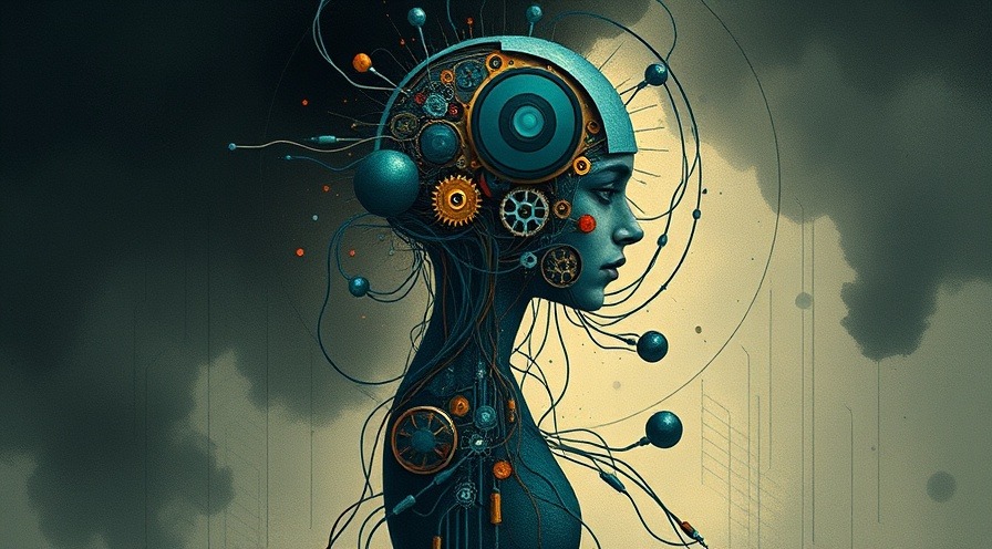 Surreal illustration of AI and fertility struggles, blending technology with nature.