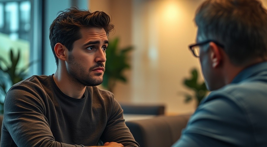 Confused man discussing healthy eating habits