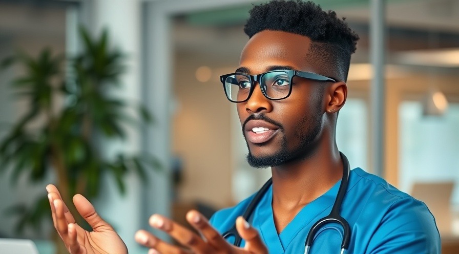 Young male doctor discussing cataracts treatment with N-acetylcarnosine drops indoors.