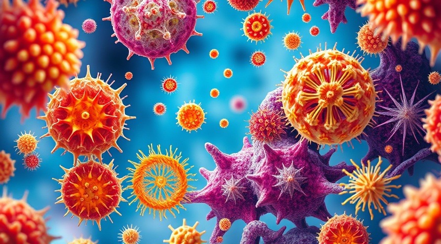 Illustration of mold spores under microscope, showcasing health risks of mold.