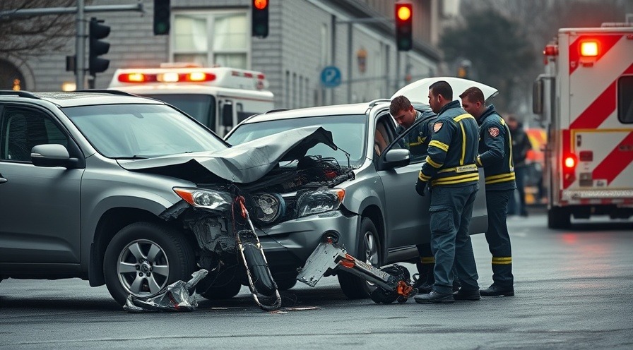 Emergency response at a car accident scene highlighting healthcare accessibility and ambulance billing practices.