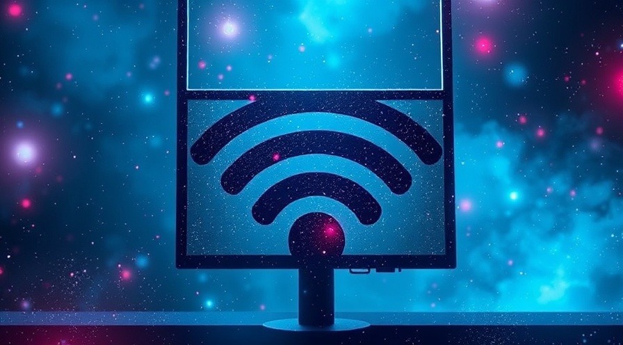 Digital art showcasing Wi-Fi evolution from 802.11b to modern connectivity issues.