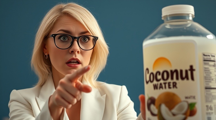 woman points at coconut water, highlighting to beware